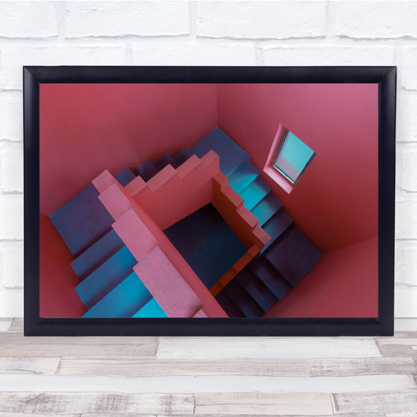 Architecture Staircase Geometry Tetris Colour Wall Art Print