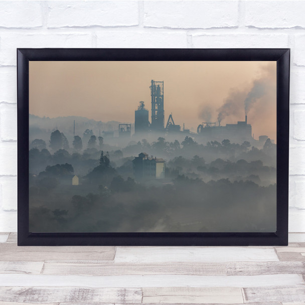 Industrial Factory Pollution Foggy Mist Smoke Wall Art Print