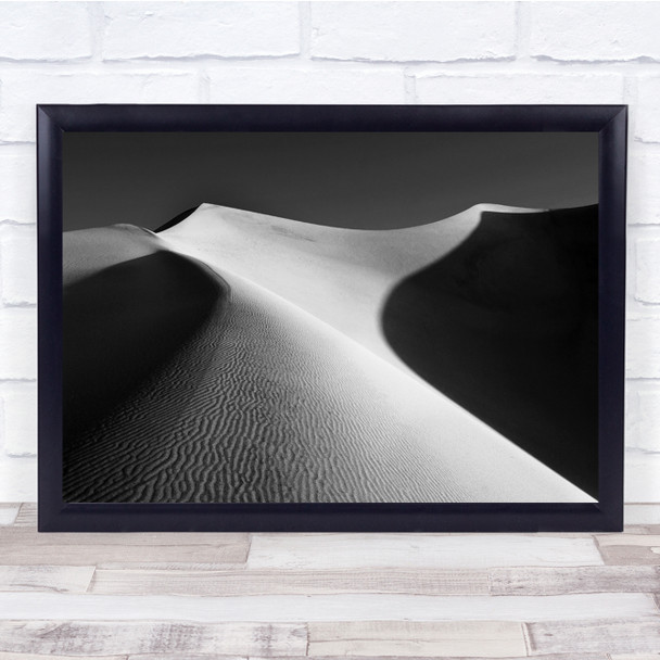 Landscape Desert Sand Dune Black White Shadow Wall Art Print