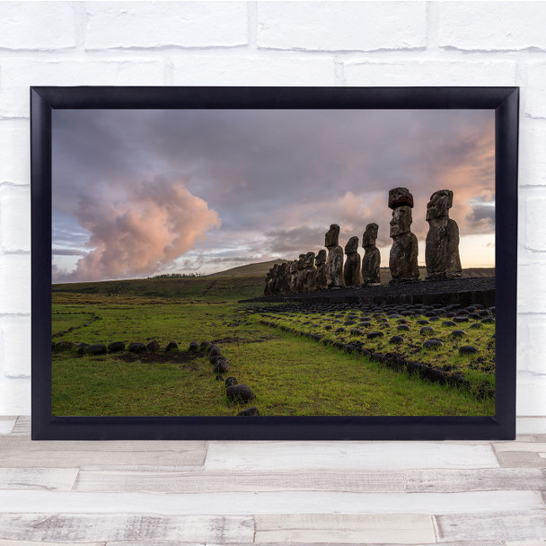 Statues Dawn Head Easter historical landscape Wall Art Print