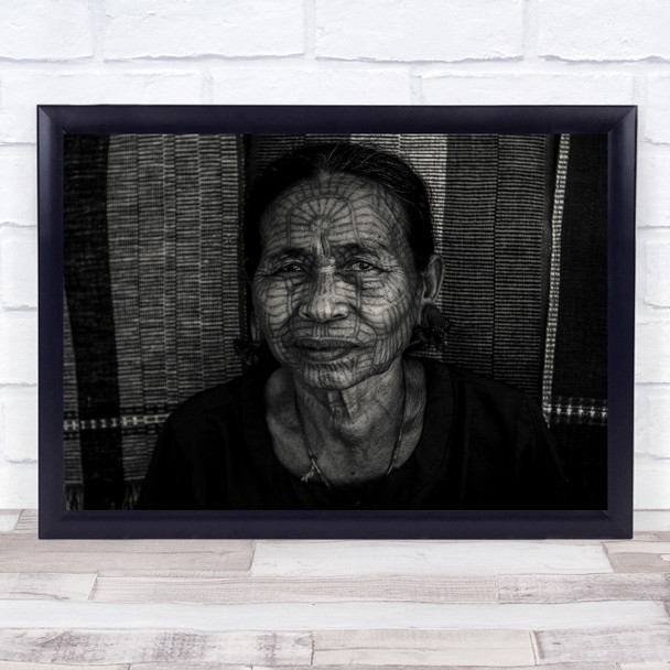 Chin Women Face Tattoo Mrauk-U Myanmar No.37 Wall Art Print