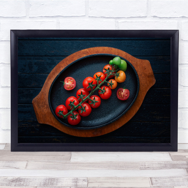 Food Tomatoes Vegetables Plate Kitchen Still Wall Art Print
