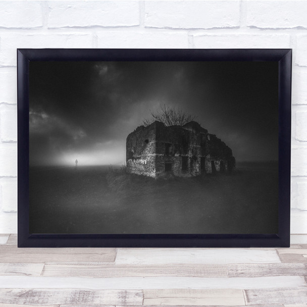 Landscape Home Abandoned Fog Mystery One Man Wall Art Print