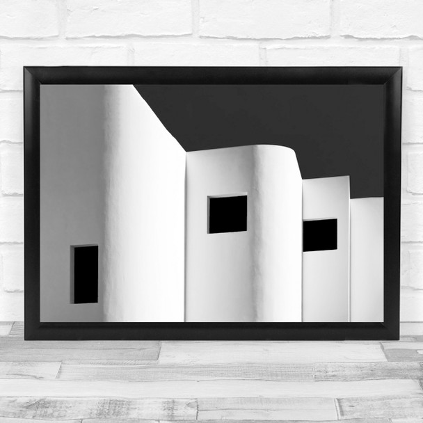 Windows architecture black and white curved Wall Art Print