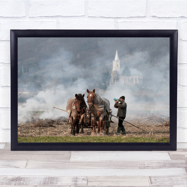 Horse Work Church Field Agriculture Chapel Wall Art Print