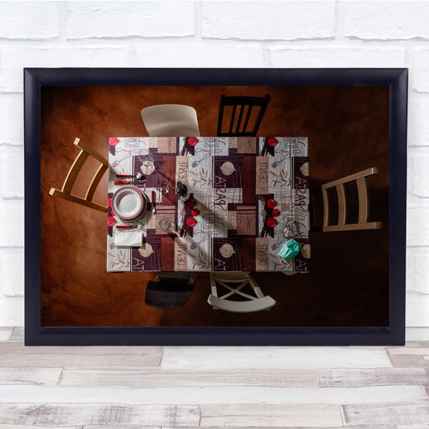 Loneliness Table Chair Quarantine Fce mask Wall Art Print