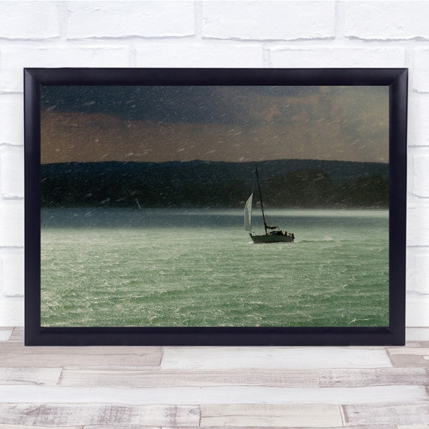 Sailboat Boat Maritime Struggle Water Wind Wall Art Print