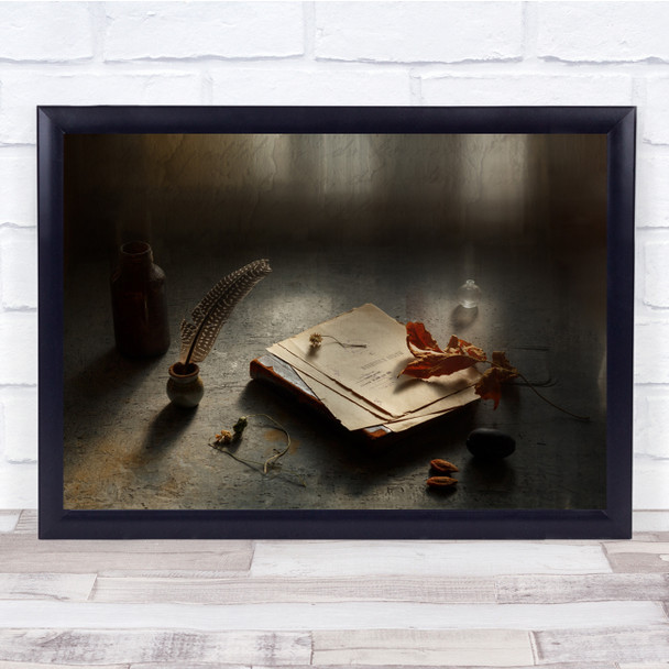 Youthful Experiences Writing Reather Paper Wall Art Print