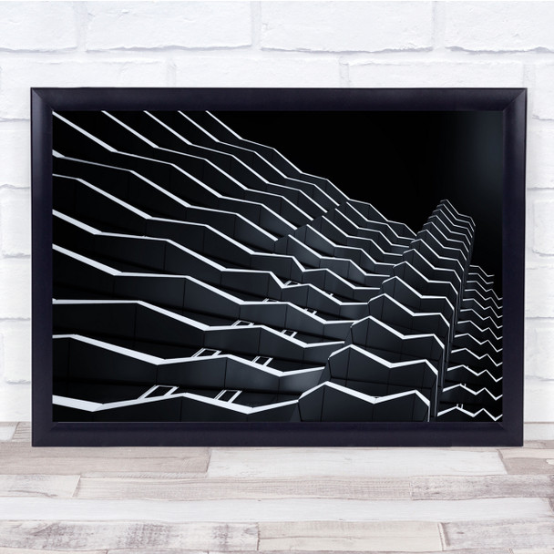 Architecture Abstract Lines Waves Zig Zag Wall Art Print