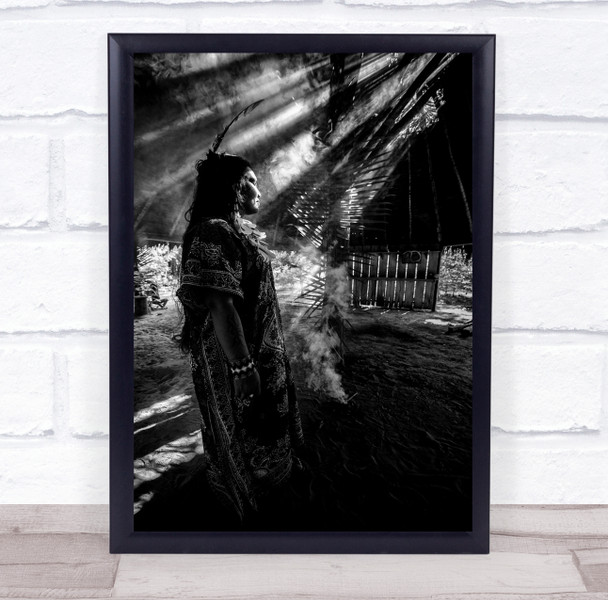 Light Brazil Culture woman Tribe Yawanawa Wall Art Print