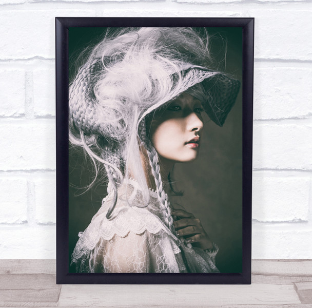 Mood Portrait Light Studio Noblewoman hat Wall Art Print