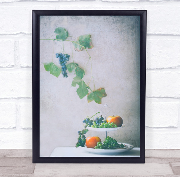 Autumn Is Here fruits on a plate vintage Wall Art Print