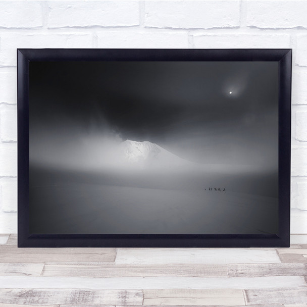 Landscapes Black & White Winter Snow Fog Wall Art Print