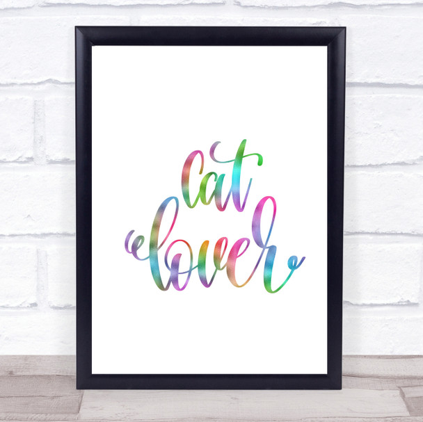 Cat Lover Rainbow Quote Print