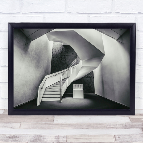 Staircase Monochrome Museum Architecture Wall Art Print