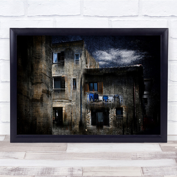 Village Streaks Old Town City Urban Blur Wall Art Print