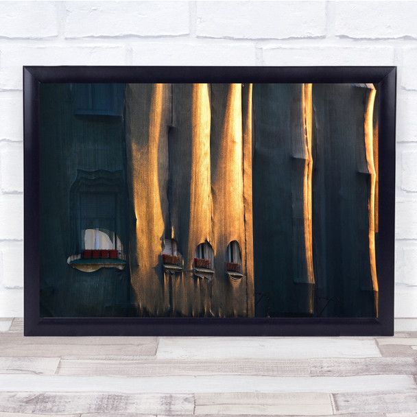 Architecture Golden Wall Hidden Windows Wall Art Print Architecture Golden Wall Hidden Windows Wall Art Print