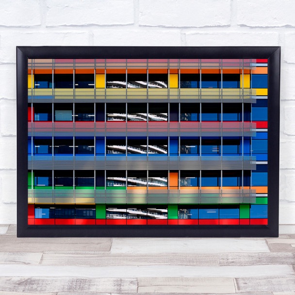 Colourful building windows architecture Wall Art Print