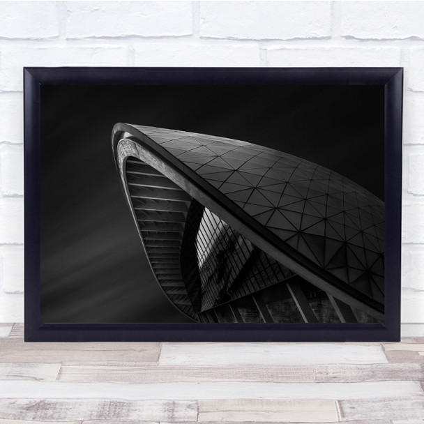 Conch Architecture Black White Building Wall Art Print
