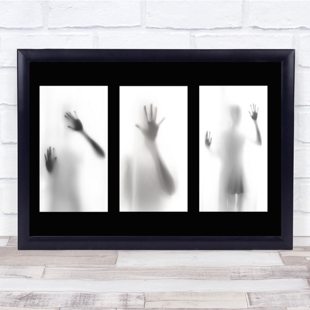 Hands Against Window White Black Prints Wall Art Print