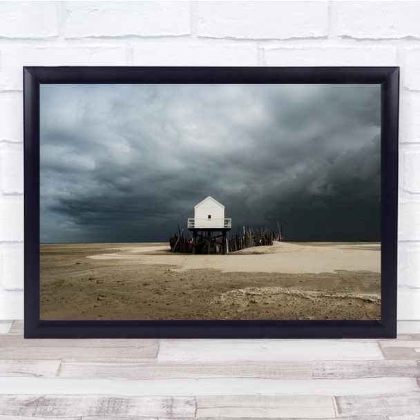 Landscape cloudy sky beah sea moody sky Wall Art Print