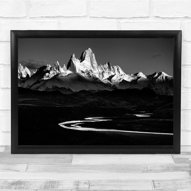 Landscape Contrast Mountains Peak Snowy Wall Art Print
