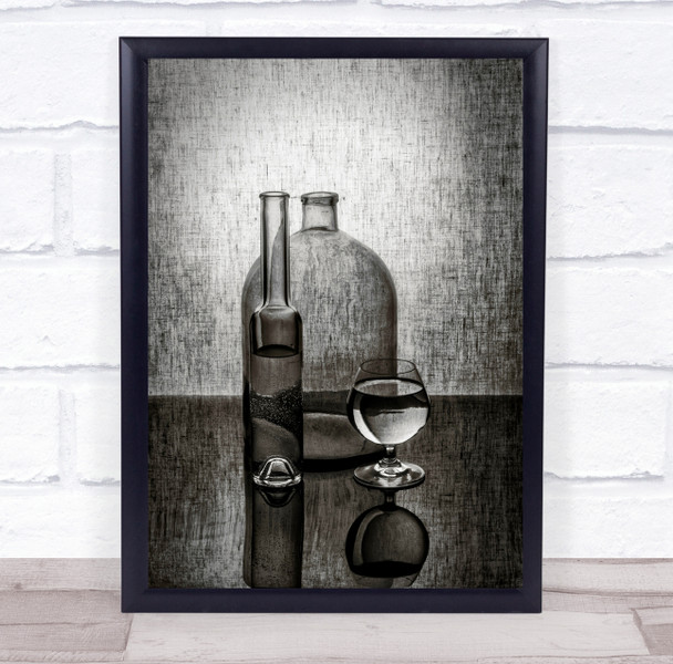 Still Life With Two Bottles And A Glass Wall Art Print