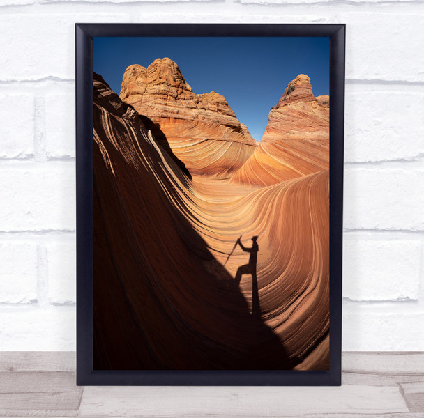 Wave Curve Rock Climb Shadow Arizona Up Wall Art Print