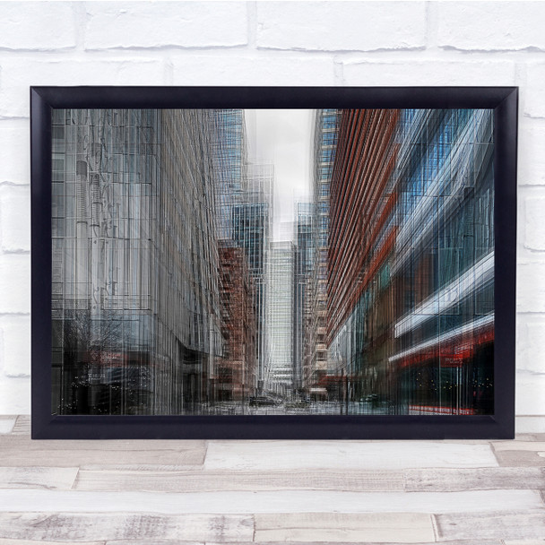 City Oppression Blurry Double Exposure Wall Art Print