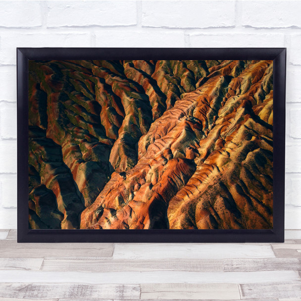 Drone Aerial Mountains Hills Landscape Wall Art Print