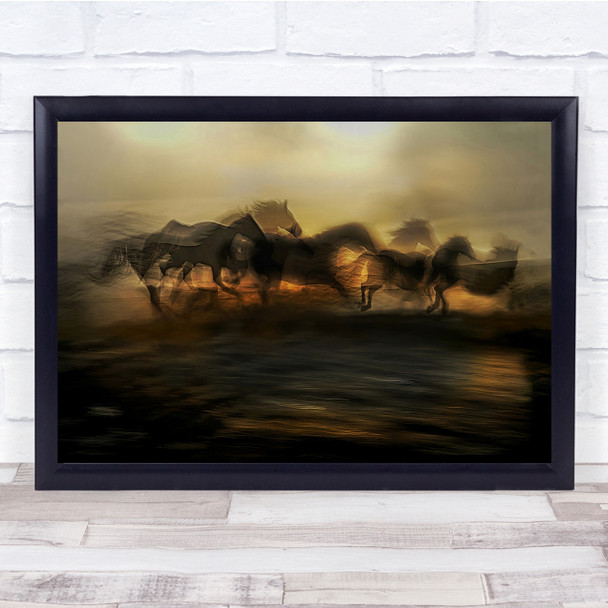 Evening Dreams Horse blurry action run Wall Art Print