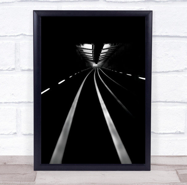 Road black and white dark architecture Wall Art Print