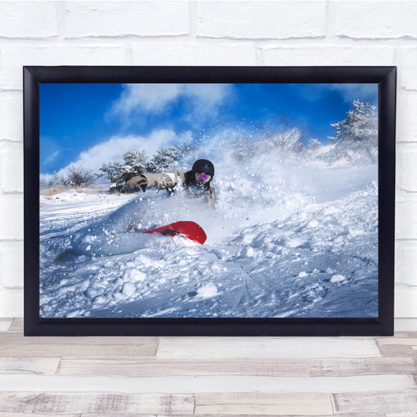 Snowboarding Sport Winter Extreme Cold Wall Art Print