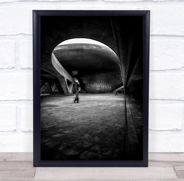 Way Back Home man walking architecture Wall Art Print