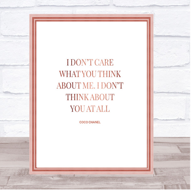 Coco Chanel I Don't Care What You Think Quote Print Picture