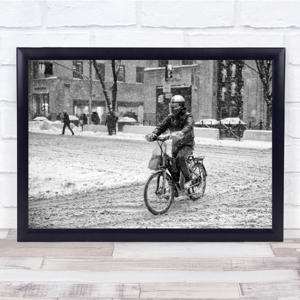 Cyclist black and white person street Wall Art Print Cyclist black and white person street Wall Art Print