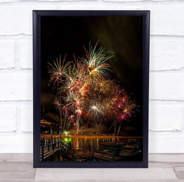 Fireworks Over Derawan Island's Skies Wall Art Print