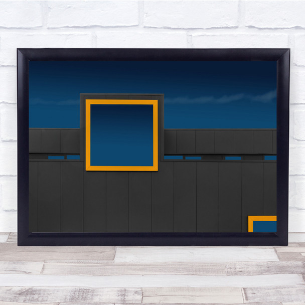 Frame Yellow Geometry Shapes Abstract Wall Art Print