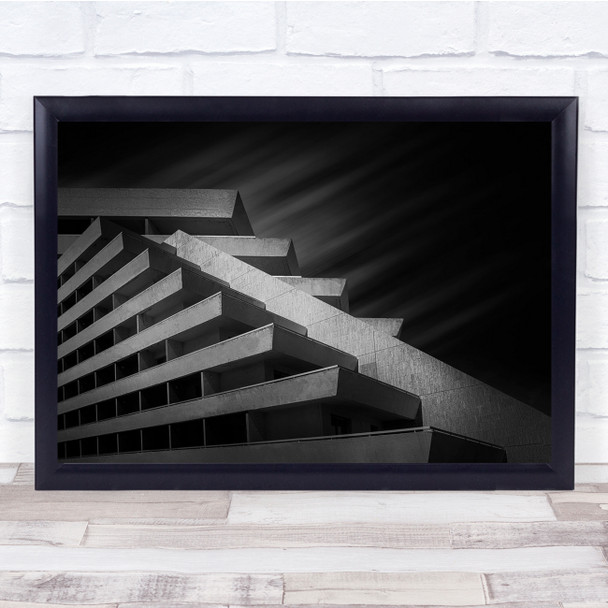 To The Top Stairs Shadows Black White Wall Art Print