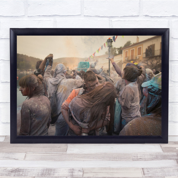 War Galaxidi Kiss Greece Festival Hug Wall Art Print