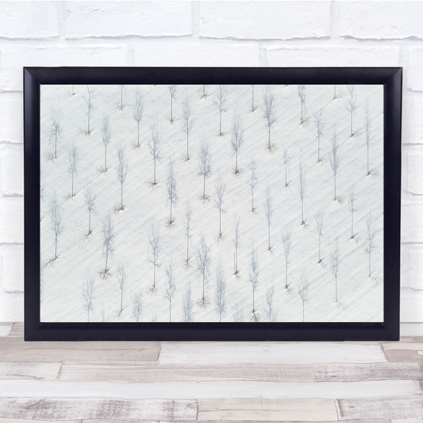 white minimal trees repeated pattern Wall Art Print