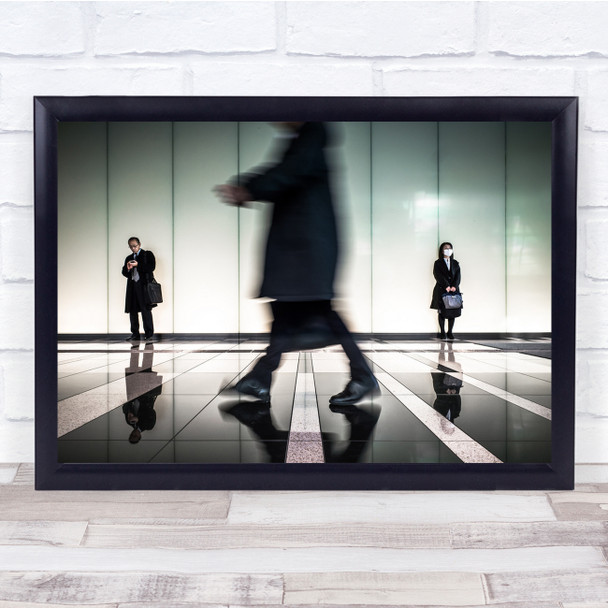 Between People Wait And Walk blurry Wall Art Print