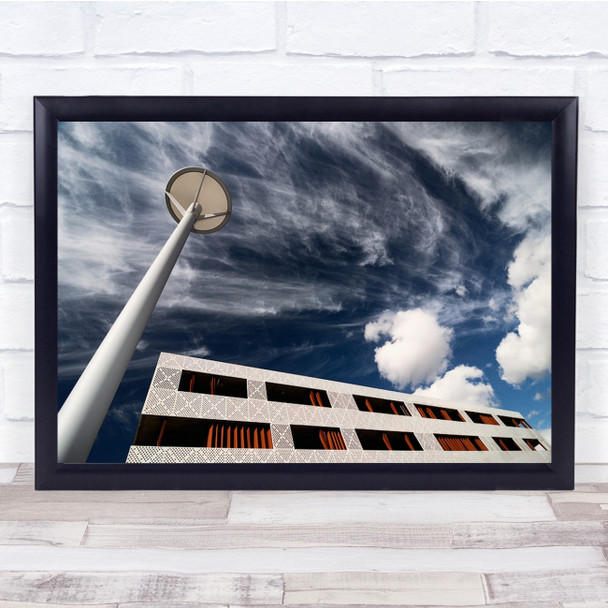 Street Lamp Sky Architecture Clouds Wall Art Print