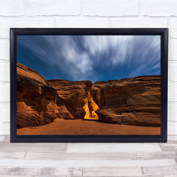 Canyon golden glow Sandstone Rocks Wall Art Print