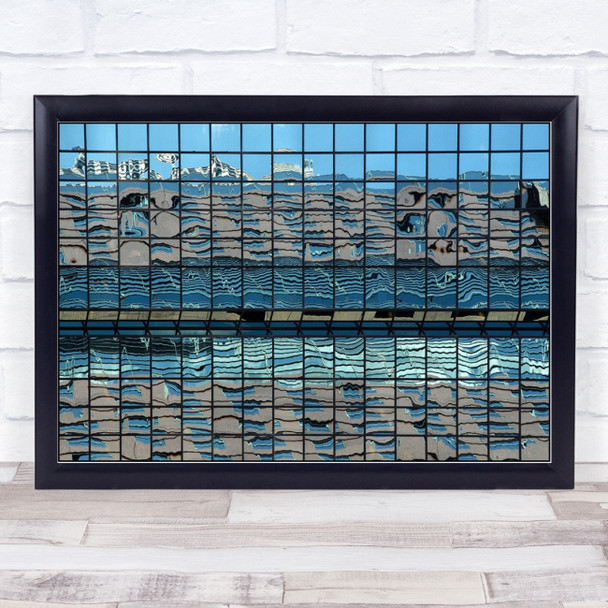 Building Reflection Square Windows Wall Art Print