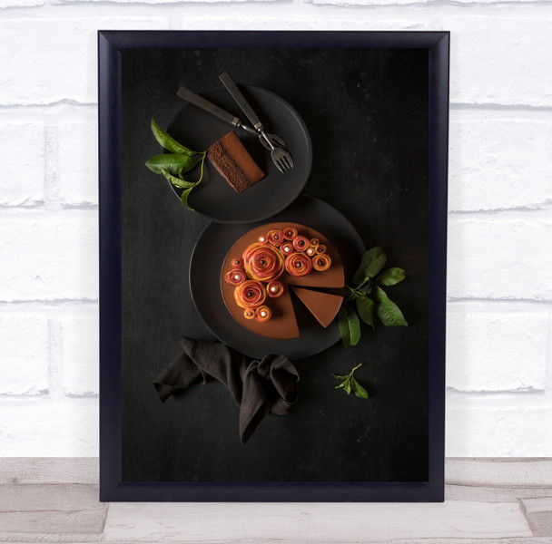 Dark Chocolate And Nectarine Roses Wall Art Print