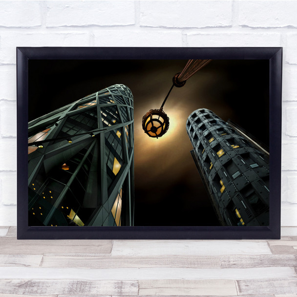 Défense Paris Tower Old Style Lamp Wall Art Print