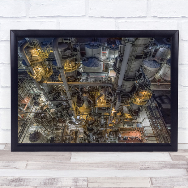 factory industrial building lights Wall Art Print