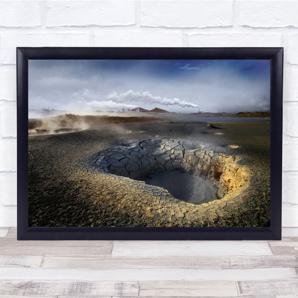 Geothermic Crater desert landscape Wall Art Print