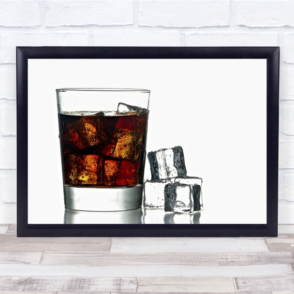Refreshment Cola Whiskey Ice Drink Wall Art Print